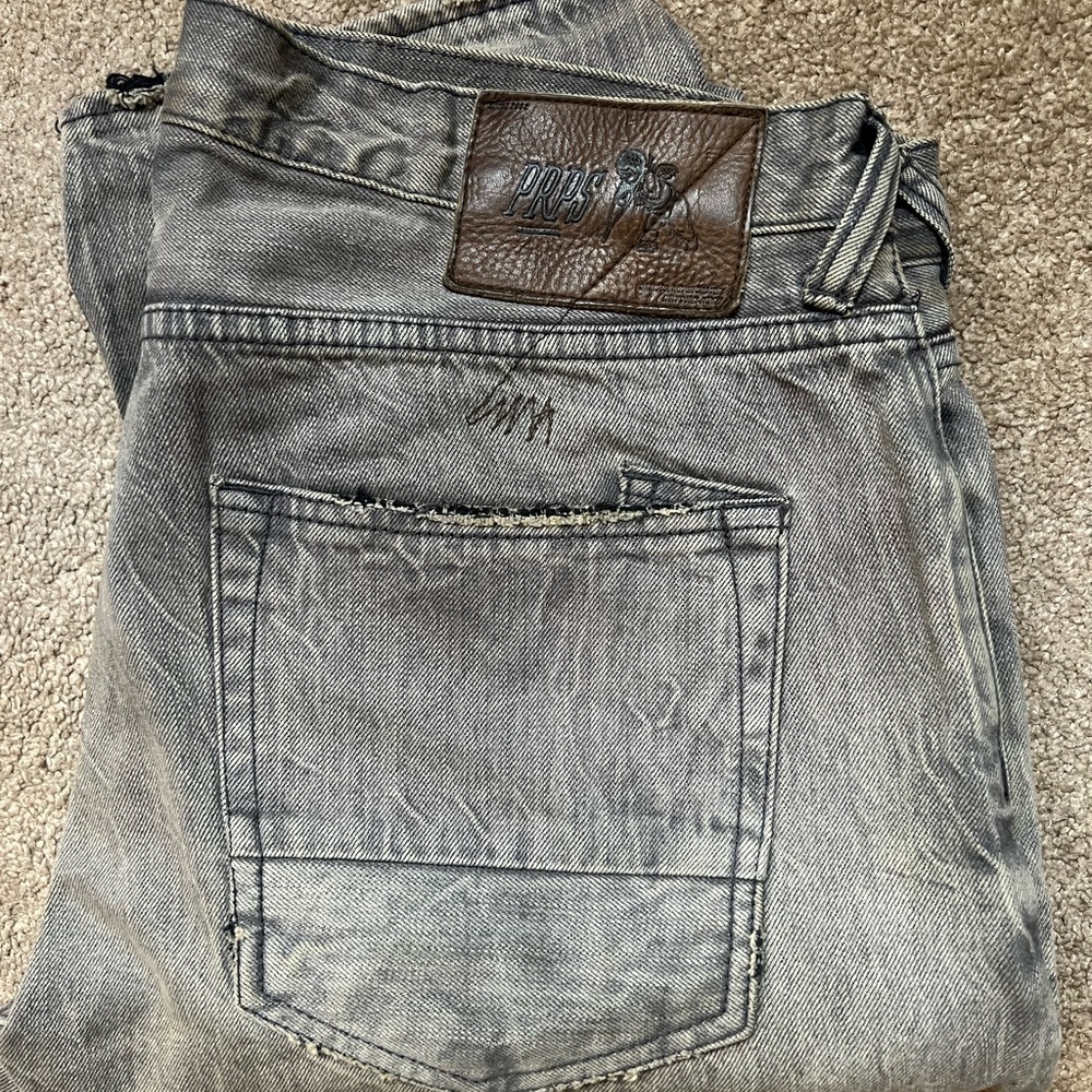 PRPS Distressed Gray “pit demon” jeans size 36/34 mens